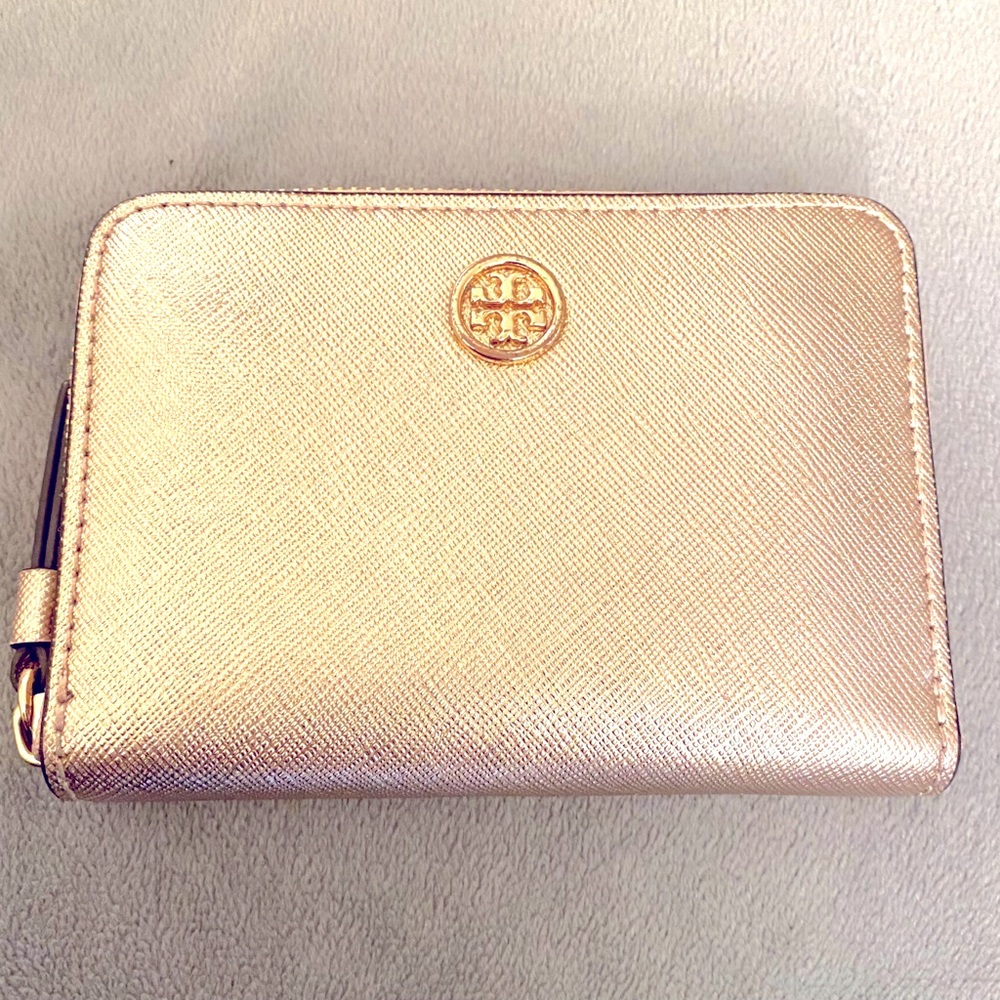 Tory Burch Rose Gold Zip Coin Wallet